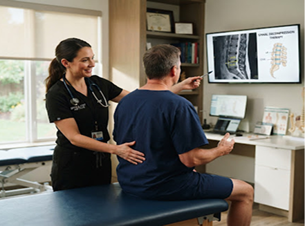 Spinal decompression consultation at Global Spine Clinic